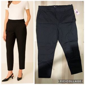 Juicy Couture NWT Plus Size 20W Beverly Skinny Diamond Print Black Pants